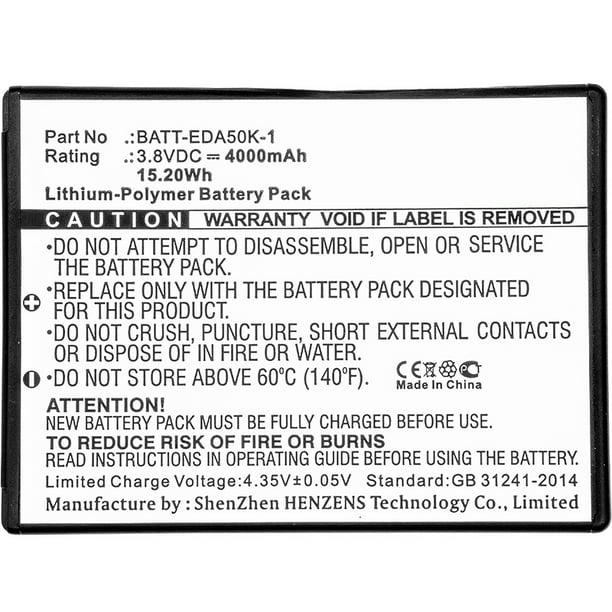 Li-ion, 3.7V, 900mAh H-19 Battery 11812 Replacement for Opticon 019WS000861 H-16 Compatible with Opticon 019WS000861 Barcode Scanner, 02BATLION-09 Synergy Digital Barcode Scanner Battery 